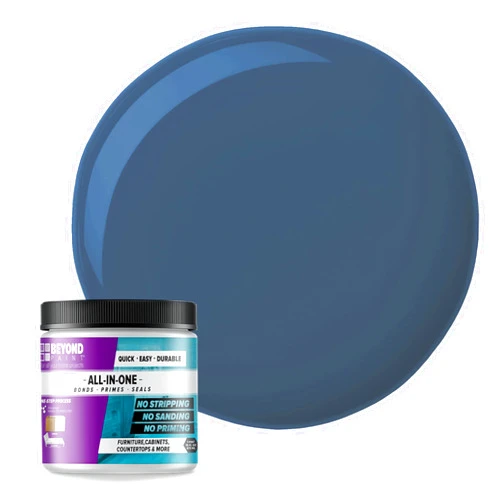 Beyond Paint All-in-One Refinishing Paint, No Sanding, Matte Finish for Cabinets, Countertops, Furniture and Doors, 1 Pint, Deep Blue