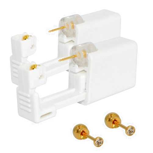 CHUANCI 2 Pack Ear Piercing Gun Disposable Ear Earring Stud Gun No Pain Ear Piercing Gun with Ball End