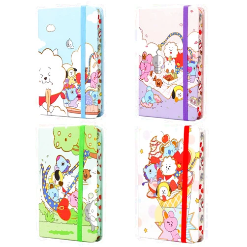 Wleome 4 Pack Journal Notebook, Cute Cartoon Composition Notebook Mini Subject Notebook, College Ruled Notebook/Journal, Premium Thick Paper, Strong Twin-Wire Binding, Perfect for School, Office & Home