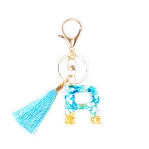 Fario Alphabet Initial Letter Keychain for Women gift To Little Girls Tassel Butterfly Pendant Key Ring for Backpack