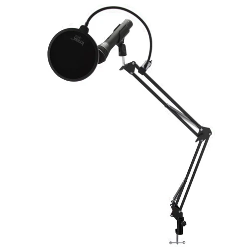 Samson Q2U Black Handheld Dynamic USB Microphone Bundle with Boom Arm and Pop Filter (3 Items)