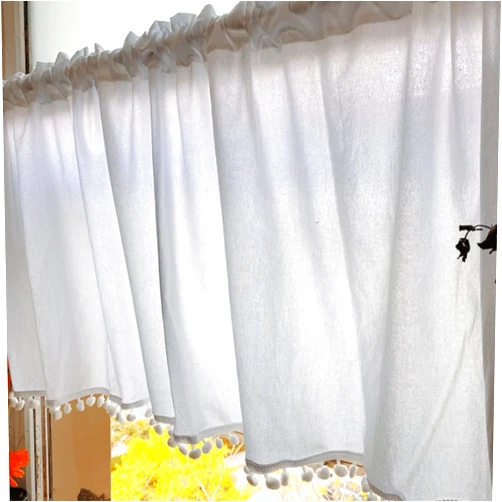 ChrisPow Ultra Soft Semi Sheer Valance Curtains, Solid Colors Rustic Living Short Curtain Rod Pocket Drapes Modern Window Treatment Great for Farmhouse Dinning Room Cafe, 1 Panel-B-135x40cm(53x16in)