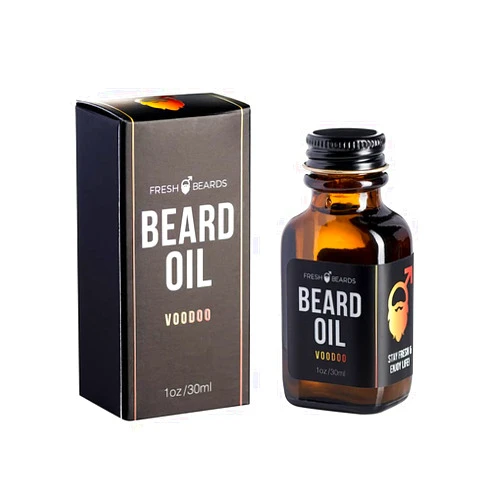 Fresh Beards Voodoo Beard Oil - Citrus, Eucalyptus, and Jasmine Fragrance - Scented Mens Beard and Mustache Oil - Soothing Anti-Itch Moisturizer & Softener for Dandruff Prevention and Healthy Beard Growth