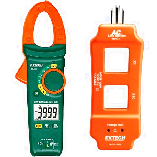 Extech MA445 True RMS 400 Amp AC/DC Clamp Meter with NCV with AC Line Splitter