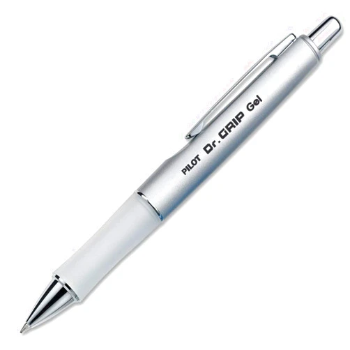 PILOT Dr. Grip Limited Refillable & Retractable Gel Ink Rolling Ball Pen, Fine Point, Metallic Platinum Barrel, Black Ink, Single Pen (36272), 5 Pack