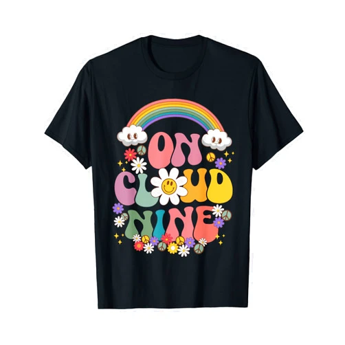 On Cloud NINE BIRTHDAY SHIRT 9th Birthday Girl. On Cloud NINE BIRTHDAY SHIRT 9th Birthday Girl Funny Retro T-Shirt
