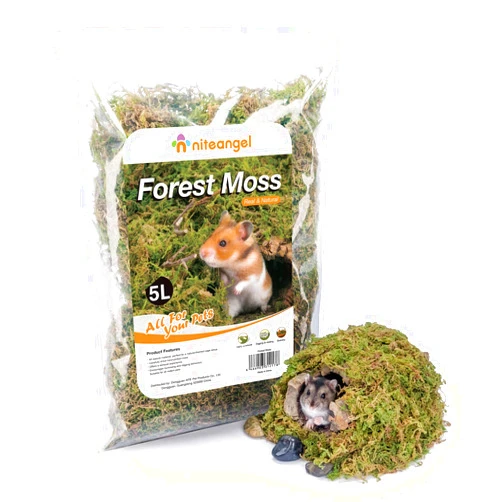 Niteangel 5L Forest Moss Soft Natural Moss Bedding Nesting for Dwarf Syrian Hamsters, Gerbils, mices, Degus or Other Small Animal