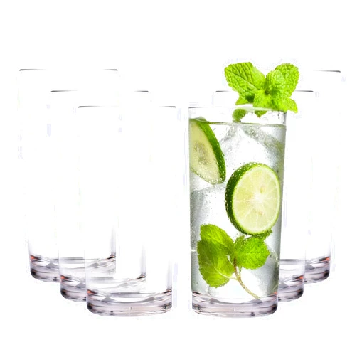 RÉΑLWÁY 17-Ounce Plastic Drinking Glasses, Clear Unbreakable Glasses Drinking Shatterproof Plastic Glasses Look Like Glass,Plastic tumblers Water Glasses Dishwasher Safe, BPA Free Set of 6