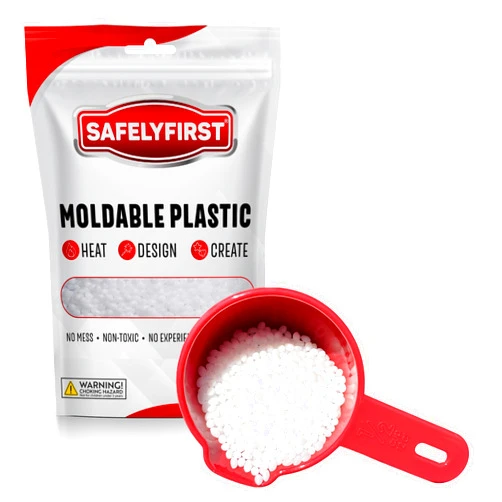 SAFELYFIRST Thermoplastic Beads | Reusable Moldable Plastic | Meltable Polymorph Pellets Compatible with Instamorph | Lightweight Modeling Compound for DIY, Sculpting, Cosplay Accessories, Repair | White, 3oz