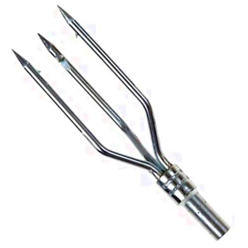 SPEARFISHING WORLD Zinc Plated Trident Speartip - 3-Prong for Spearfishing, Freediving & Scuba Diving Spearguns, Polespears & Hawaiian Slings