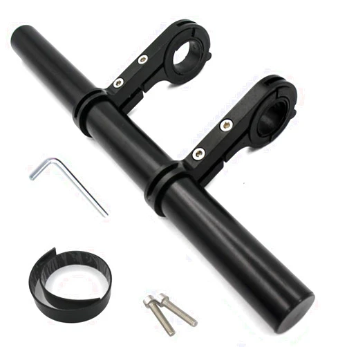 PXIRANZR Bicycle handlebar extender 10.2 in, bicycle handlebar extension, multi-functional aluminum alloy extension bracket, handlebar extension rack, used for computer and car light bracket (black)