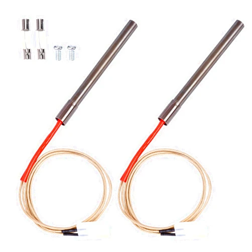 QuliMetal 2 Pack Replacement Hot Rod Ignitor Kit for Pit Boss and Camp Chef Wood Pellet Grills, Upgraded Pellet Grill Igniter/Hot Rod Replacement - Durable Hot Rod Ignitor Comes with 2 Pcs Fuses, 200W 120V