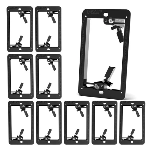 VCE Low Voltage Mounting Bracket (1 Gang, 5 Pack) for Single Gang Wall Plate, Telephone Wires, Network Cables, HDMI, Coaxial, Speaker Cables, Black