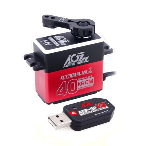 AGFRC 40KG A73BHLW Programmable Waterproof Servo and AGF-SPV3 Servo Programmer
