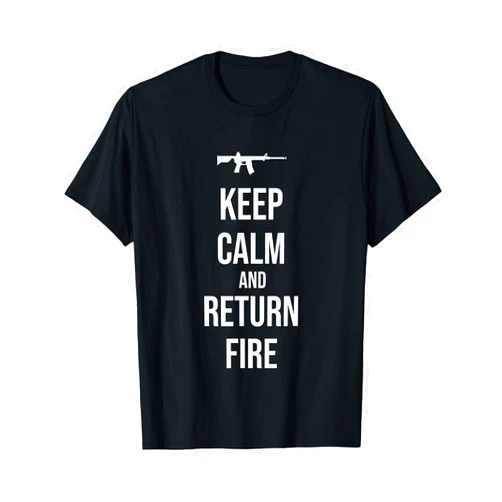Second Amendment Gifts for Men and Women 2nd Amendment Military Gun Keep Calm And Return Fire T-Shirt