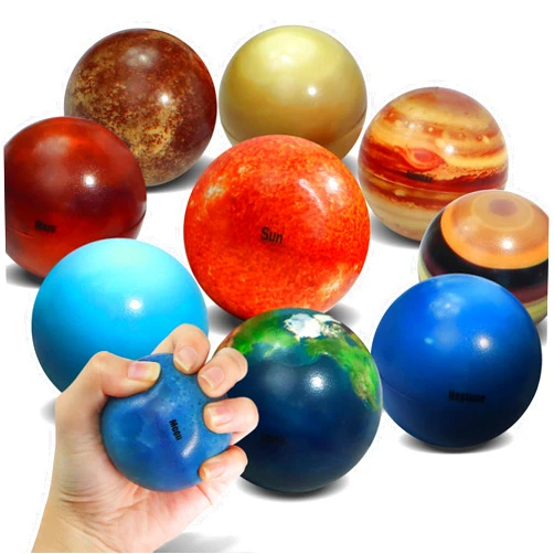 Novelty Place Solar System Stress Balls - 10 Pcs Anti-Stress Planetary Balls for Kids – Relaxation Gadgets, Fidget Toys, Astronomy Gifts, Space Theme Party Favor, Carnival Prizes