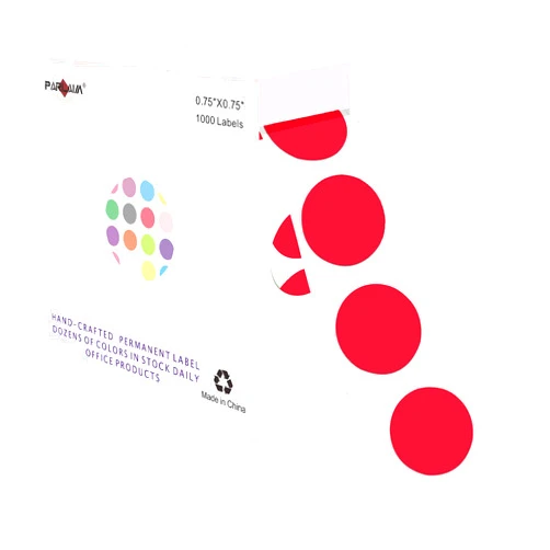 PARLAIM 3/4 Inch Roll Color Coding Labels,1000 per Roll Round Permanent Adhesive Color Coding Circle Dot Stickers for Classroom Office Home(Red)