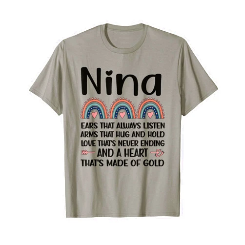Nina Grandma Appreciation For Mother's Day Nina Grandmother Appreciation Nina Grandma Rainbow T-Shirt