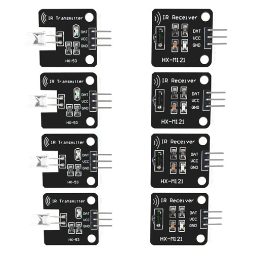 DORHEA 4Pcs Digital 38khz Ir Receiver Sensor Module + 4Pcs 38khz Ir Transmitter Sensor Module Kit for Electronic Building Block