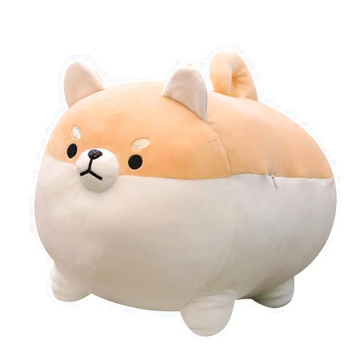 EHOTONG Shiba Inu Dog Plush Pillow, Corgi Stuffed Animal Plush Toy Hug Pillow Gifts for Girl Boy (Brown, 15.7in)
