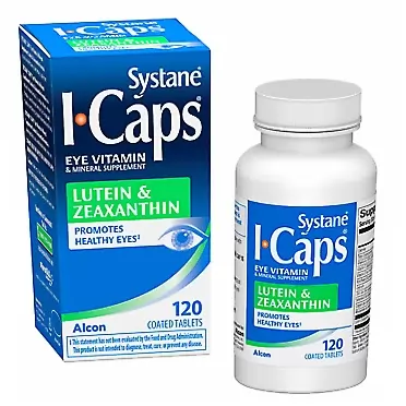 Systane ICaps Eye Vitamin & Mineral Supplement, Lutein & Zeaxanthin Formula, 120 Coated Tablets Lutein & Zeaxanthin 120 Count (Pack of 1)