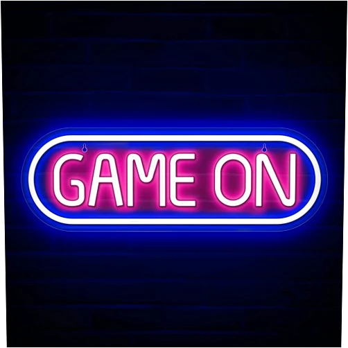 Lumoonosity Game On Neon Sign - Gamer Led Sign for Video/PC Game Room, Wall, Bedroom, Man Cave Decor - Yellow & Green Gaming Neon Light Gift for Gamers, Streamers, Teens, Boys