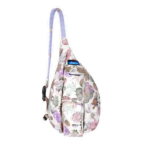 KAVU Mini Rope Sack Sling Crossbody Backpack - Succulents