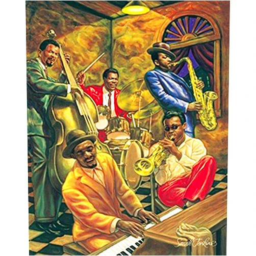 HSE Cool Jazz by Sarah Jenkins African American Musicians Art Print Poster 24X36