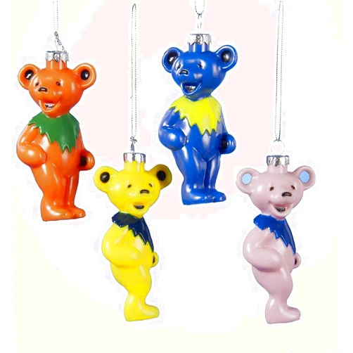Kurt S. Adler Grateful Dead Dancing Bears Ornaments, 4-Pack