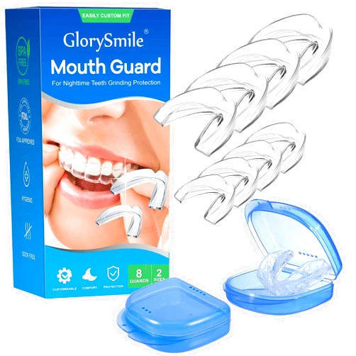 NDYDGUN Mouth Guard for Sleeping 8 pcs, Night Guards for Teeth Grinding, Mouthguards for Clenching of Teeth, Dental Bite Guards for Teeth Grinding, Reusable Teeth Grinding Mouth Guard Two Size