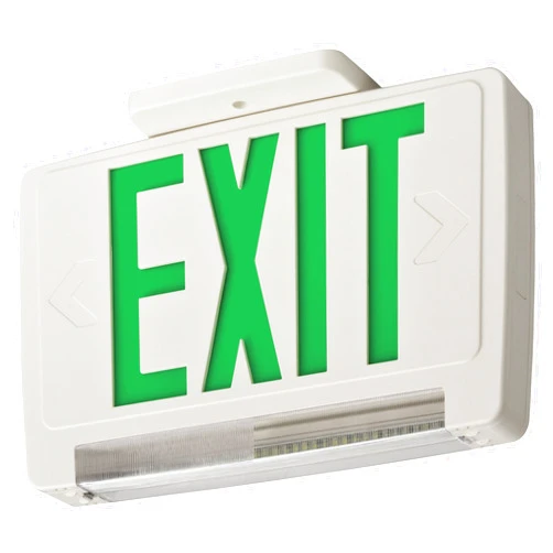 Lithonia Lighting ECBG LED M6 LED Exit and Emergency Light Bar Combo Fixture with Back Up Battery, Green Letters
