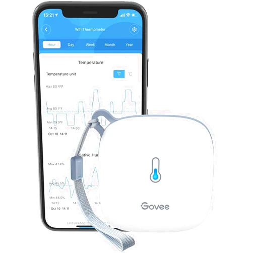 Govee WiFi Thermometer Hygrometer H5179, Smart Humidity Temperature Sensor with App Notification Alert, 2 Years Data Storage Export, Remote Monitor for Room Greenhouse Incubator Wine Cellar