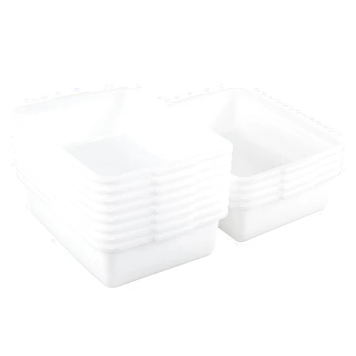 Nesmilers 12 Packs 13 L Commercial Tote Box, Food Service Bus Tub Trays, White