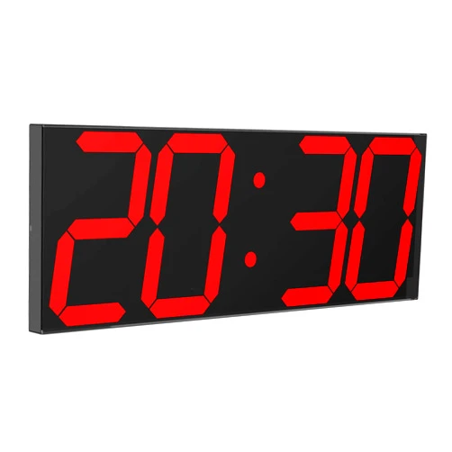 CHKOSDA Digital LED Wall Clock, Oversize Wall Clock with 6” Numbers, Remote Control Count up/Countdown Timer Clock, Auto Dimmer, Big Calendar and Thermometer(Red)