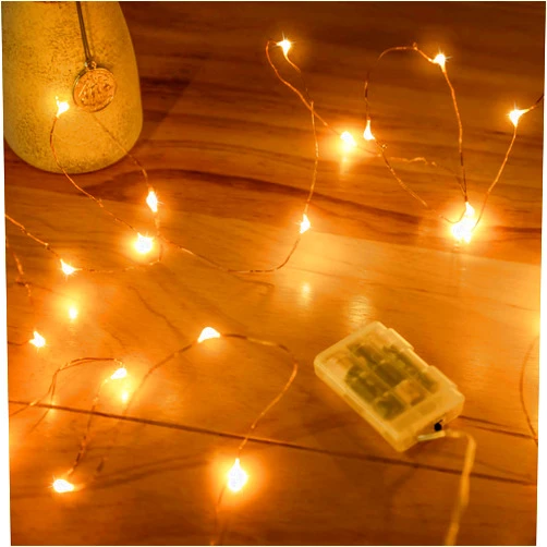 Mikasol Fairy Lights Battery Operated, 1 Pack Mini 3*AAA Battery Powered Copper Wire Led Starry String Lights Firefly Lights for Bedroom, Christmas, Parties, Decoration (5m/16ft Warm White)