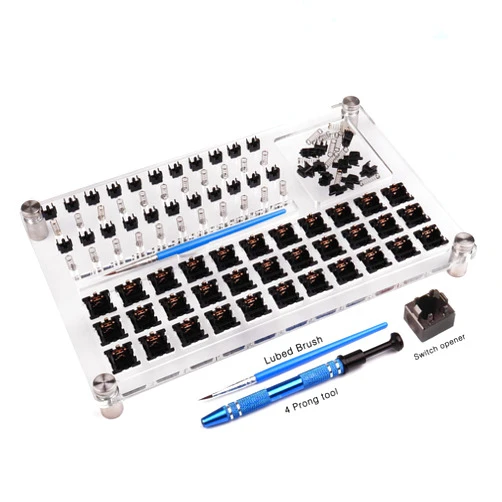 Gliging 33 Switch Tester Switch Opener Acrylic Lube Station DIY Double-Deck Removal Platform Keycaps Puller for Custom Gateron Cherry Mechanical Keyboard