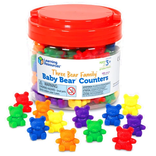 Learning Resources Baby Bear Counters - 102 Pieces, Ages 3+ | Grades Pre-K+ Toddler Learning Toys, Counters for Kids, Counting Manipulatives, Teddy Bear Counters