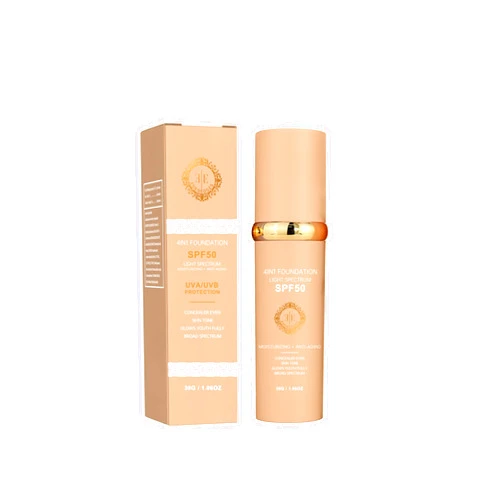 EdenEdges 4-in-1 Foundation Hydrating Light/Medium Spectrum,Match Cosmetics Full Coverage Lotion Foundation, Protecting from Sun with SPF 50+, 4-in-1 Concealer Waterproof (Light, Spectrum)