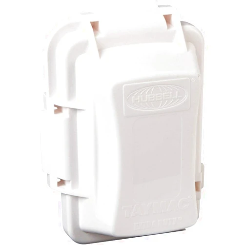 TayMac MM420W Raco 1-Gang Nonmetallic Extra Duty Weatherproof In-Use Horizontal/Vertical 16-in-1 Standard Cover, White, 2.75