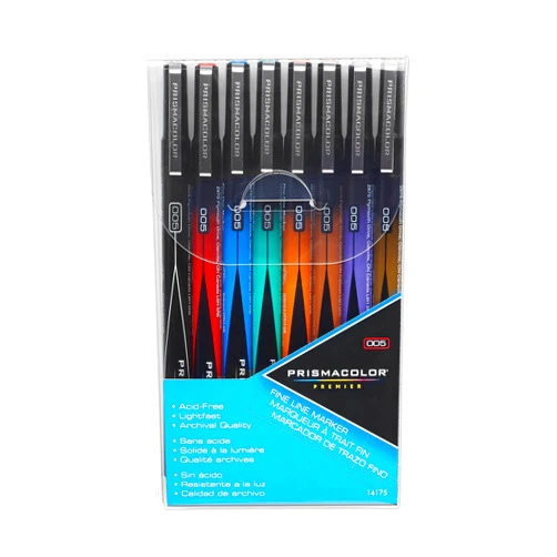 Prismacolor Premier Fine Line Illustration Markers, 005 Extra Fine Tip, Assorted Colors, 8-Count