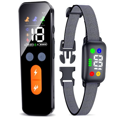 Riroga Dog Shock Collar with Remote Control, Dog Training Collar for Medium Large Dogs, IP68 Waterproof Shock Collar for Dogs with Beep Vibration Safe Shock and Security Lock (Black)