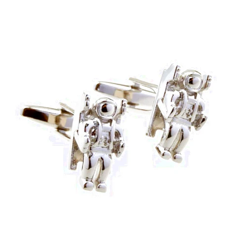 MRCUFF Astronaut Pair of Cufflinks in a Presentation Gift Box & Polishing Cloth