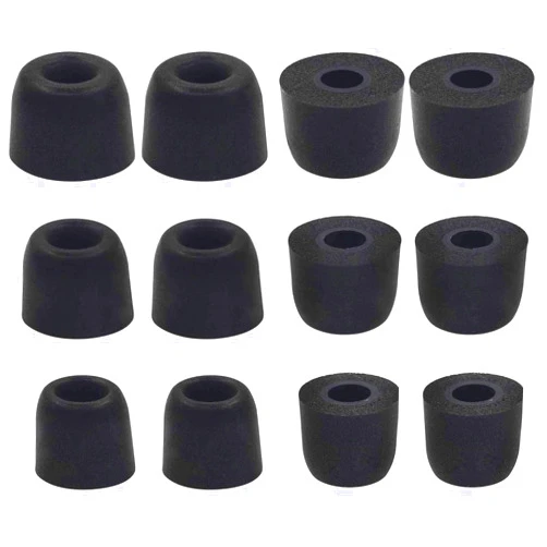 BLLQ Earbud Memory Foam Tips Earbuds Replacement Tips Ear Tips Earbuds Foam Eartips Compatible with Sony Headphones , S/M/L 6 Pairs , Foam Black