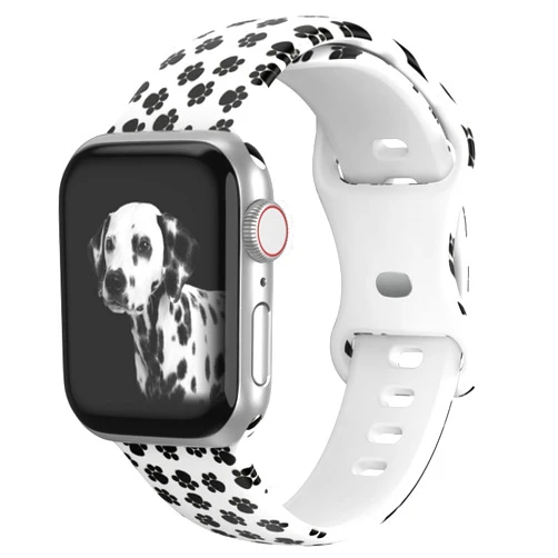 BMBEAR Floral Band Compatible with Apple Watch Bands 40mm 38mm 41mm 42mm 44mm 45mm for Women, Soft Silicone Fadeless Cute Pattern Printed Replacement Strap Wristband for iWatch Series SE 7 6 5 4 3 2 1