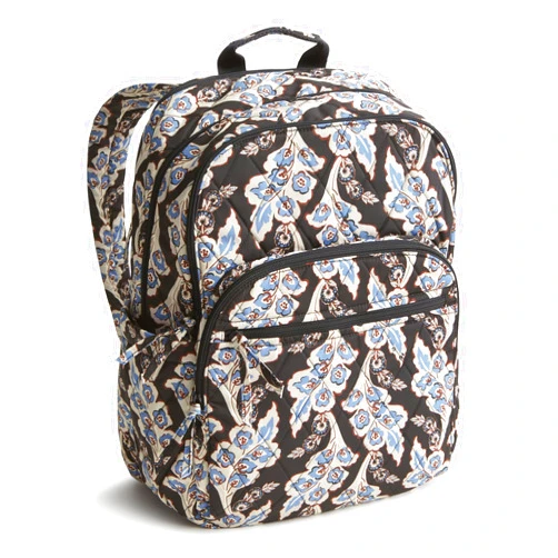 Vera Bradley Women's Large Bancroft Backpack - Performance Twill, Calyx + Quill Black, One Size