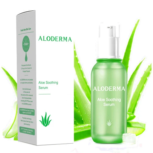 Aloderma Soothing Face Serum with 65% Organic Aloe Vera - Natural Aloe Serum for Sensitive Skin with Beta-Glucan & Argininem Skin Calming, Nourishing & Revitalizing Facial Serum for Clean Skin, 1.7oz