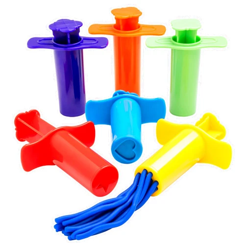 READY 2 LEARN Dough Extruders - Set of 6 - Play Dough Tools - for Ages 2+ - Art Accessories for Pottery and Dough