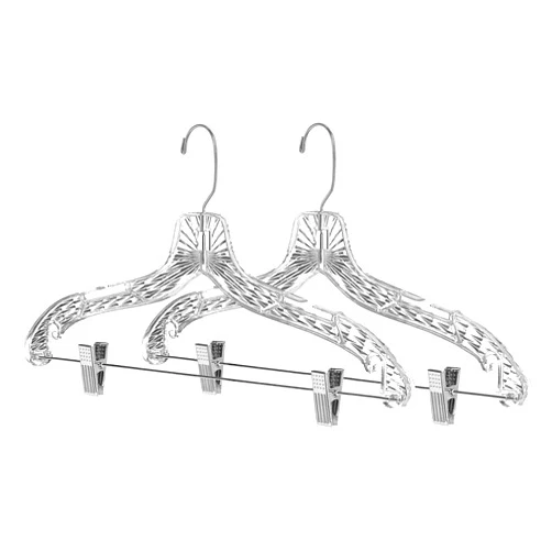 Whitmor Crystal Suit Hangers with Clips S/2