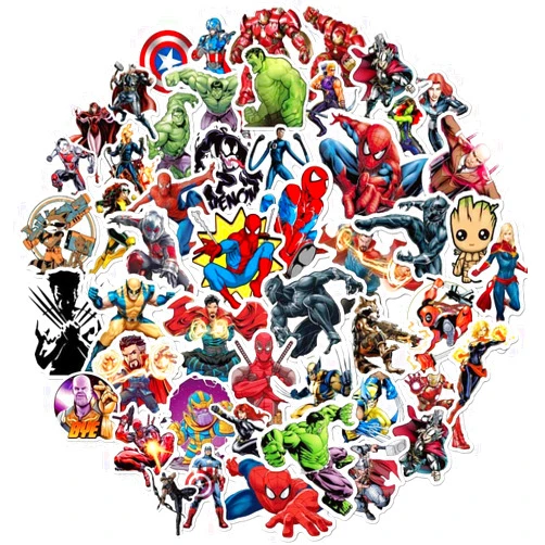SEVONIO Superhero Avengers Stickers for Teens(104pcs) Comic Legends Stickers with Party Favors for Kids,Graffiti Waterproof Decals for Water Bottles Bikes Luggage Skateboard Package