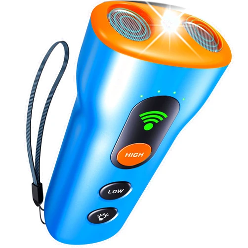 Ahwhg Dog Bark Deterrent Devices 3 in 1,Anti Barking Device for Dogs Dual Sensor,Rechargeable Ultrasonic Dog Bark Deterrent 50FT with High Low Mode Portable Training Devices Safe for Indoor Outdoor (Blue)53